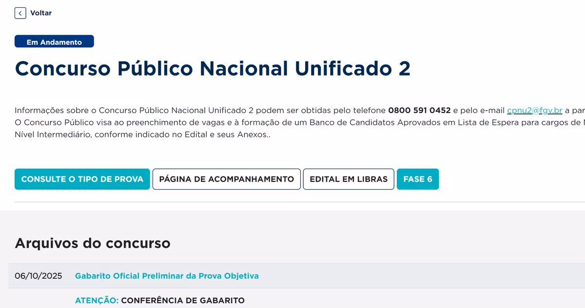 Gabarito do CNU é divulgado