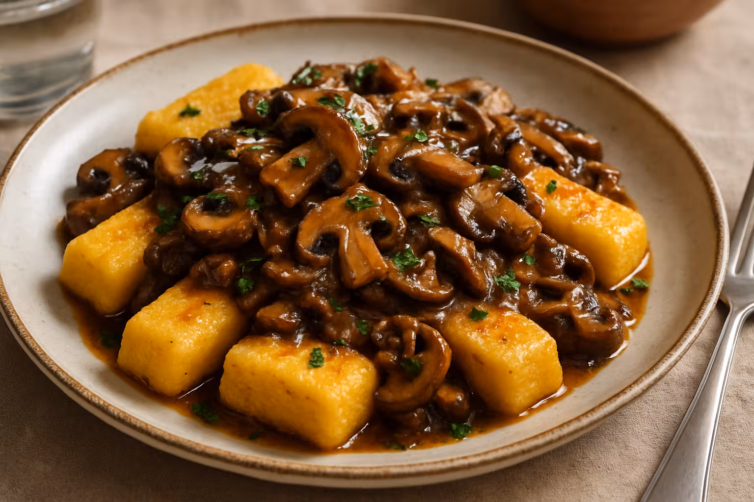 Gnocchi de Polenta e Ragù de Cogumelos: o aconchego reinventado