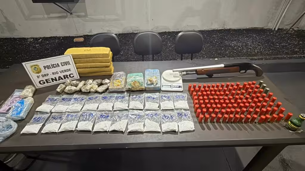 Polícia Civil apreende drogas, arma e granada em operação em Rio Verde