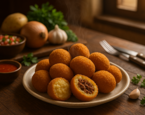 Como fazer bolinho de costela crocante e suculento, com massa de batata, carne desfiada e segredos de boteco